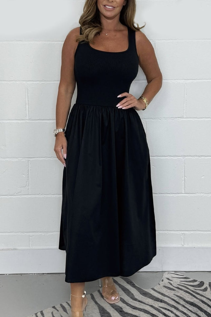 Cristiana - Ärmelloses Kleid mit Quadratischem Ausschnitt