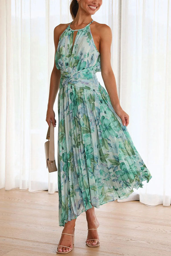 Monyca – Elegantes Midikleid Mit Blumenmuster Und Plissee