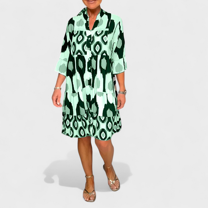 Suciana – Boho Drucken Kleid mit V-Ausschnitt