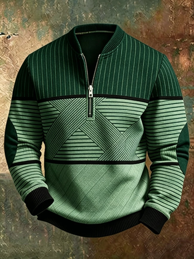 Erkebulan - Langarm Pullover Mit Halbem Reißverschluss
