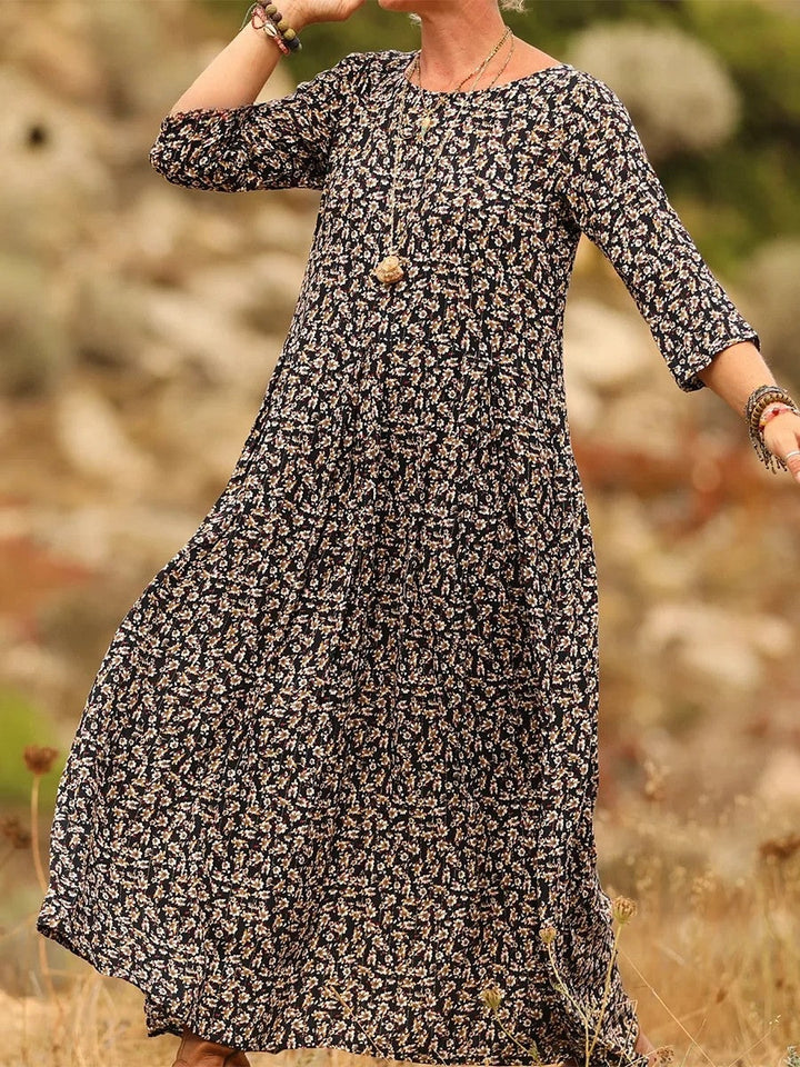 Noellaa – Bequemes Plissee-Kleid aus Baumwolle Und Leinen