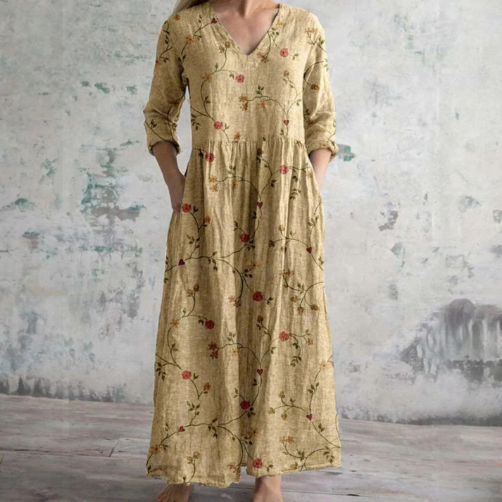 Kiana – Elegantes Sommer Kleid Mit Blumenmuster
