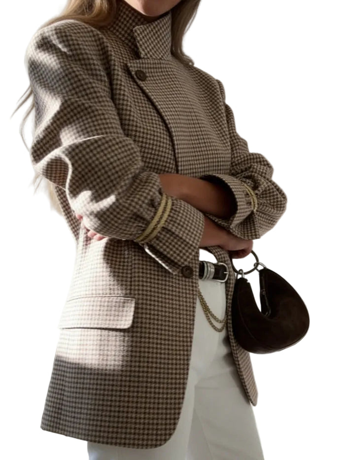 Clodagh – Vintage Blazer Mit Karomuster