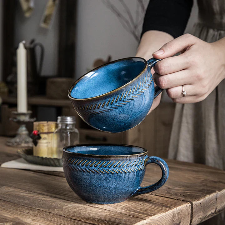 Mugnova – Vintage Keramik Saphir Gemütlicher Morgen