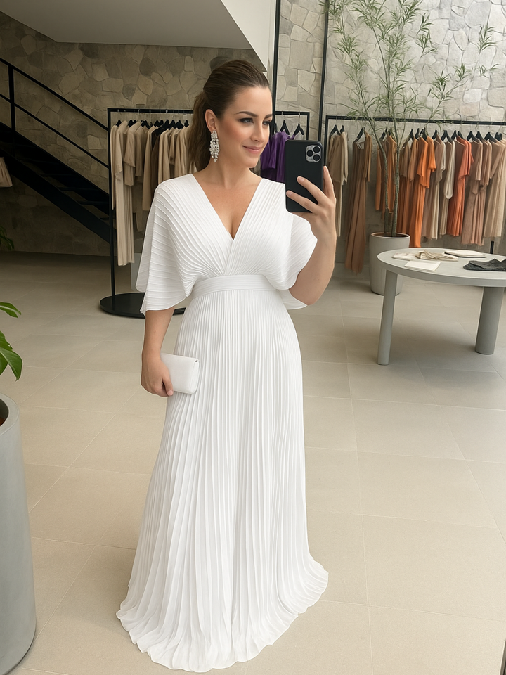 Valerija - Lebhaftes Maxi Kleid Mit Falten