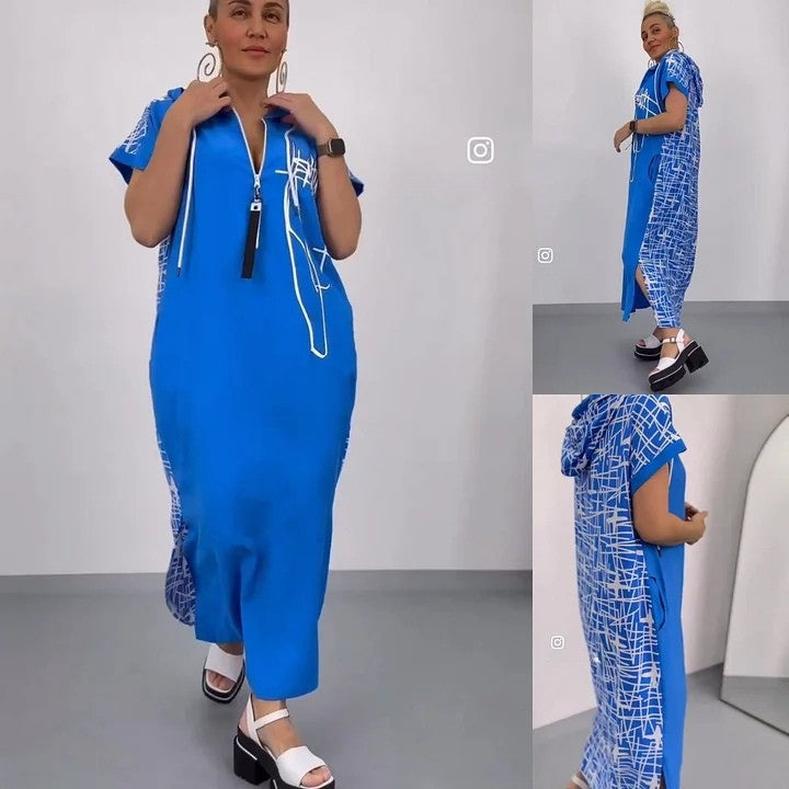 Filiz – Langes, Stilvolles Kleid Mit Kapuze