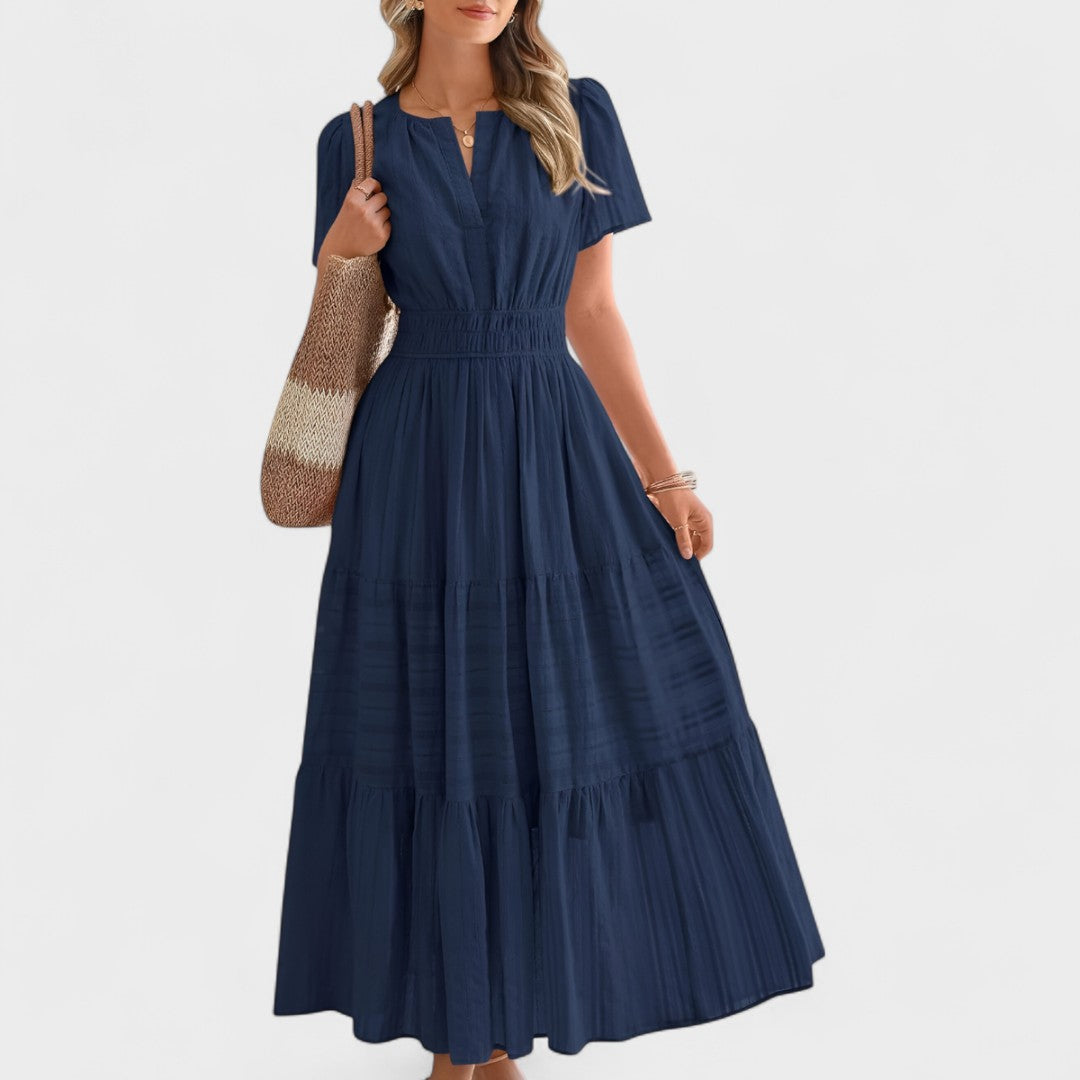 Maura - Sommerliches Maxikleid Mit kurzen Ärmeln