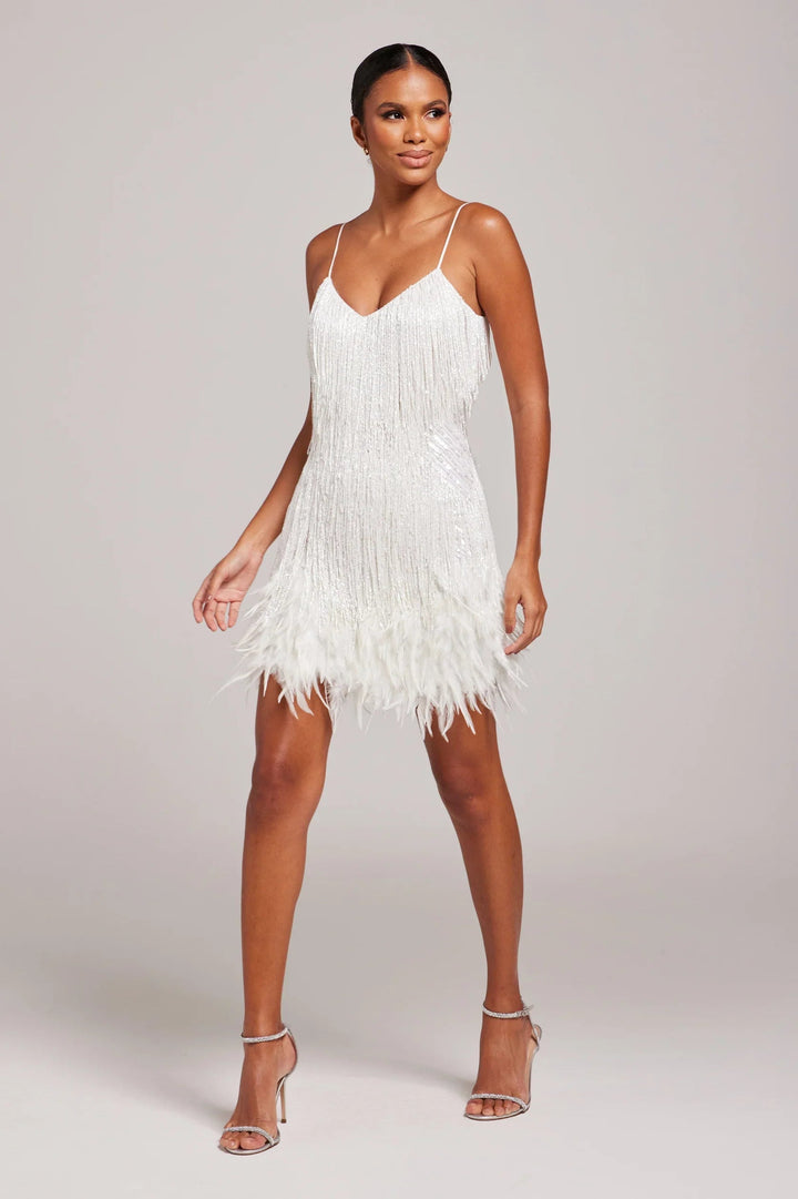 Jemima – Stilvolles Minikleid Mit Federn