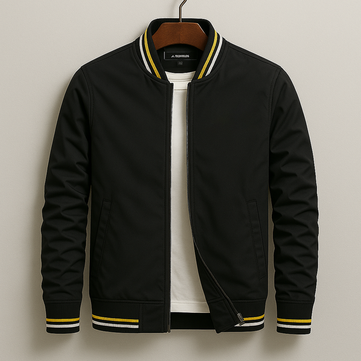 Gleb – Stilvolle Bomber Jacke Mit Streifen Angaben