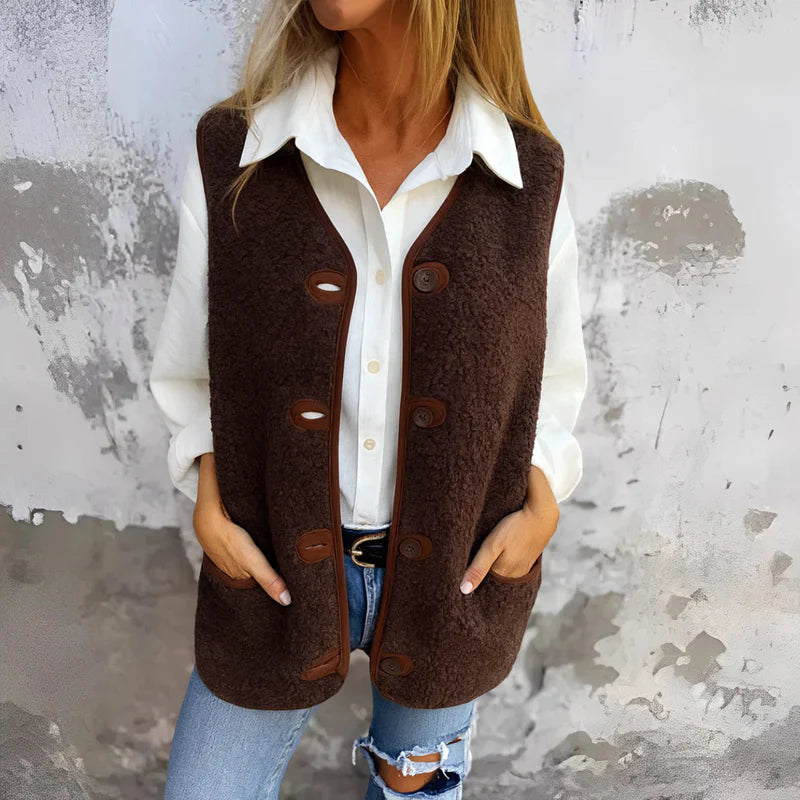 Jacklyn – Teddy Weste Mit Knöpfen