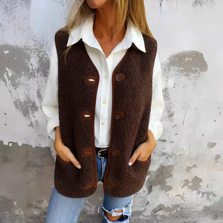 Jacklyn – Teddy Weste Mit Knöpfen