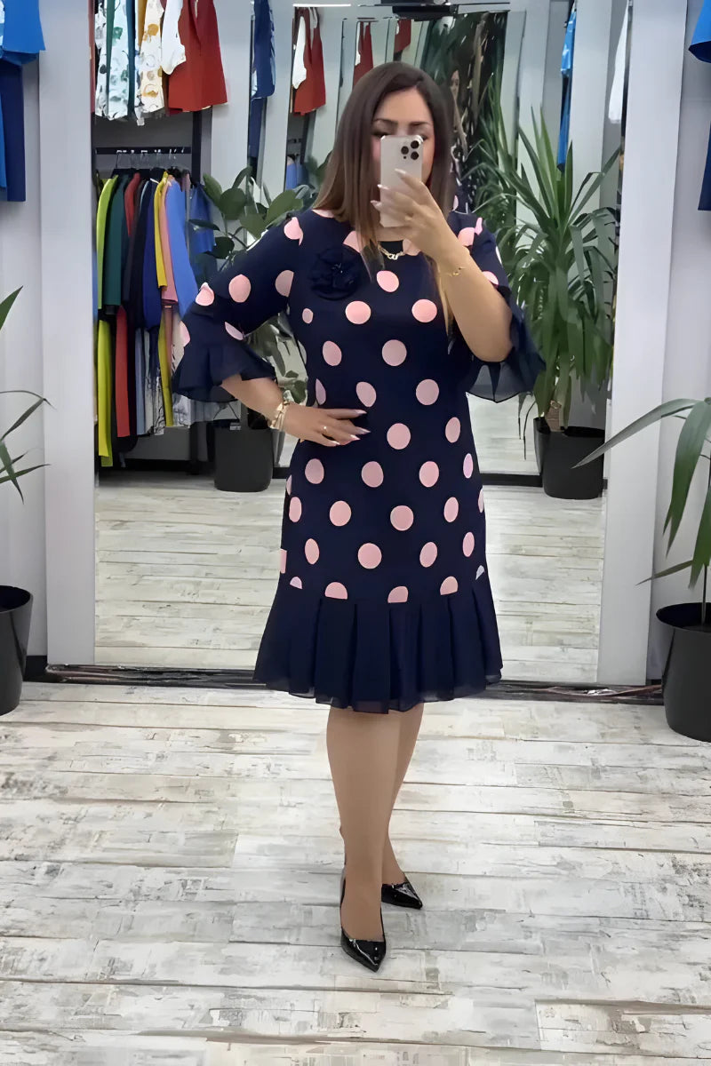 Gigi – Midikleid Mit Polka-Punkte Und Ausgestellten Ärmeln