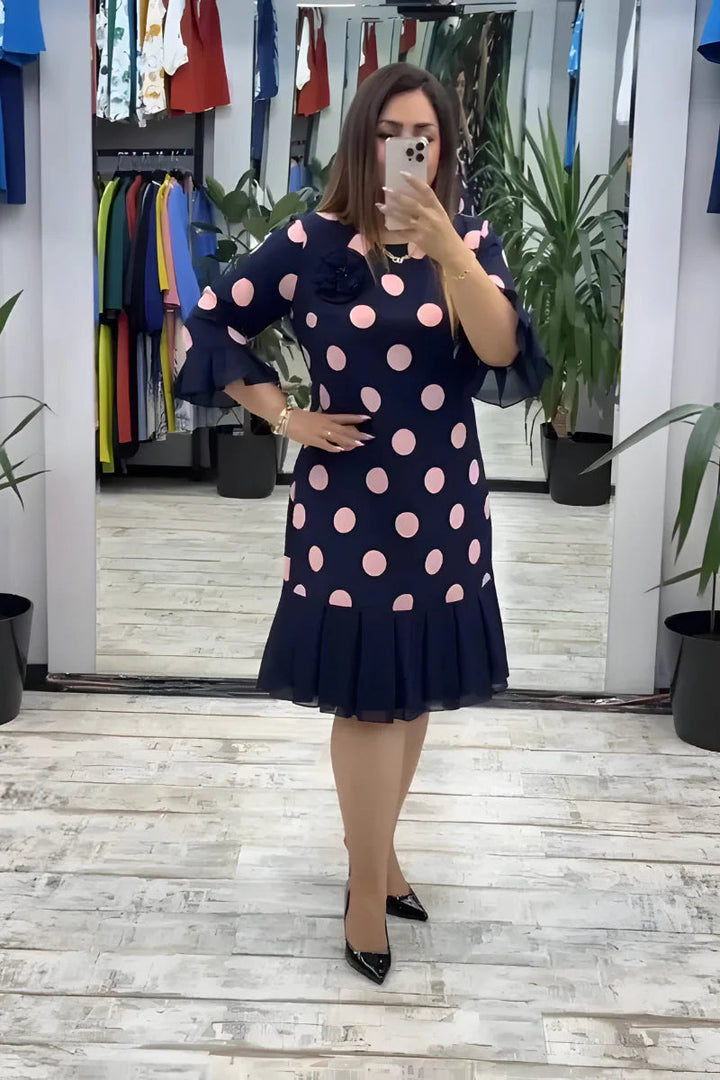 Gigi – Midikleid Mit Polka-Punkte Und Ausgestellten Ärmeln