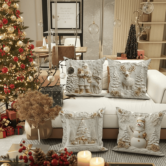 CozyFest – Weihnachtlich Gestalteter Kissenbezug Für Wohnkultur