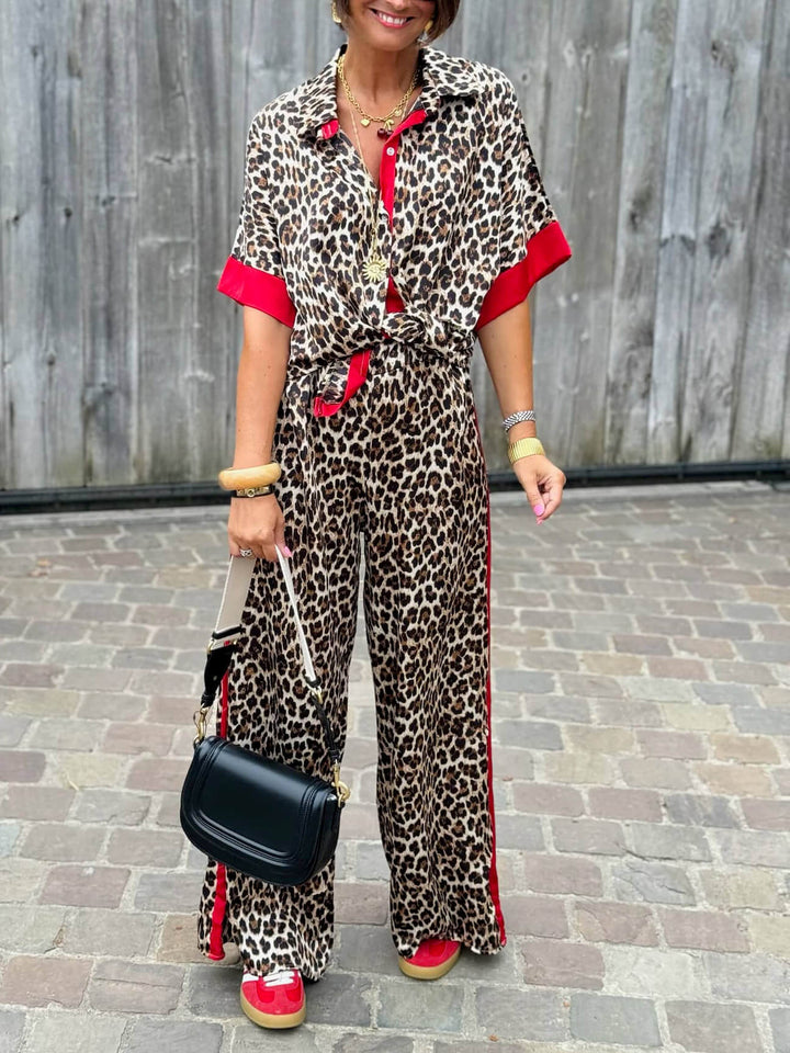 Felinette – 2-Teiliges Set mit Leopardenmuster und Knopfleiste
