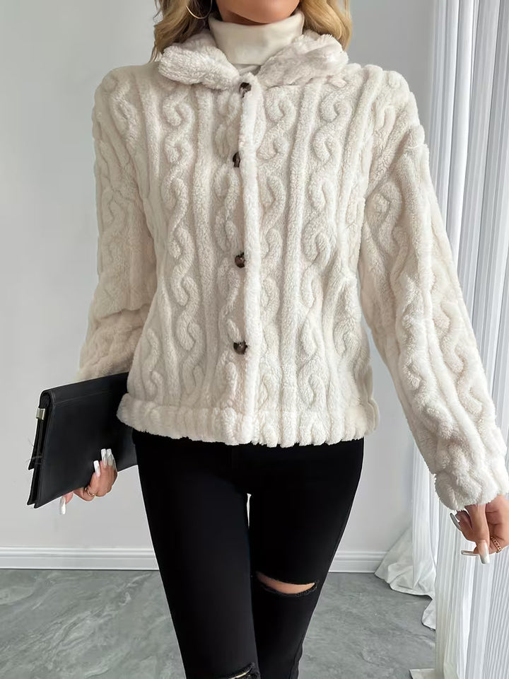 Losina – Teddyjacke MIT Zopfmuster Und Flauschigem Futter