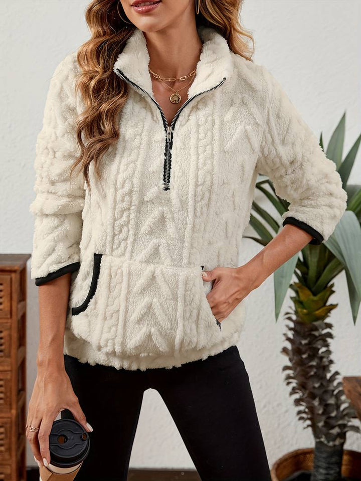 Naama - Halb Reißverschluss Pullover Mit Tasche