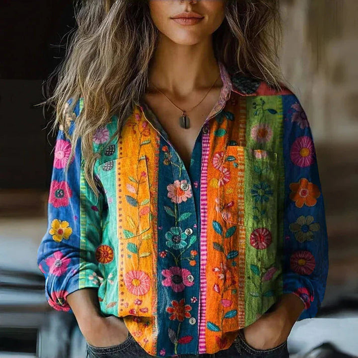 Morena - Vintage Bedruckte Bluse
