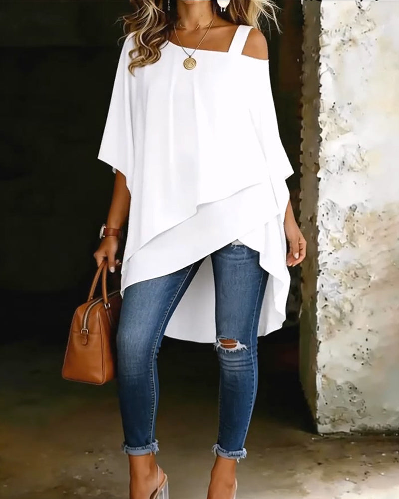Aurona - Lässige Schulterfreie Bluse Mit Asymmetrischem Schnitt