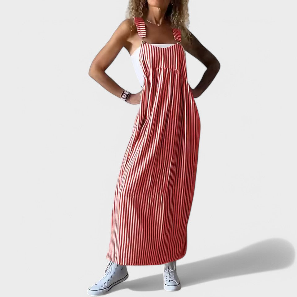 Guzel – Stilvolles Maxikleid Mit Streifenprint
