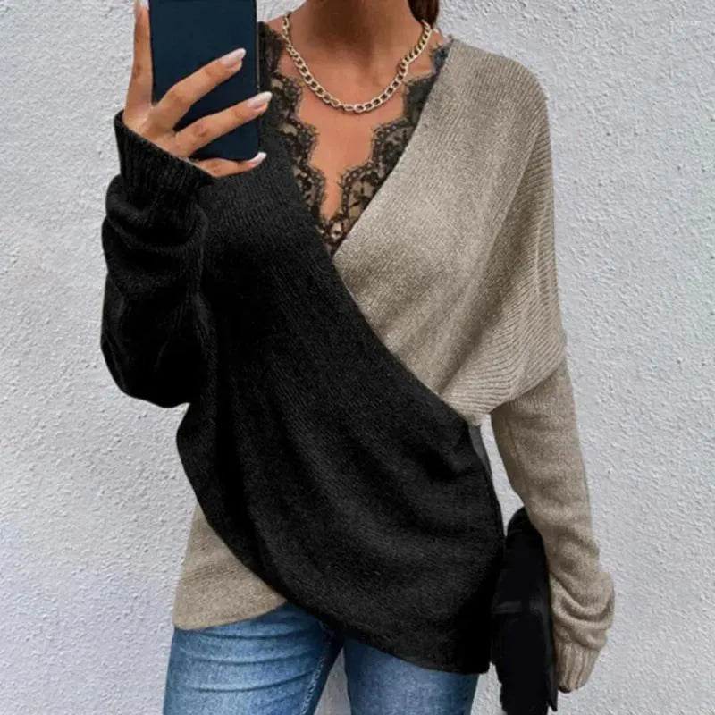 Keira – Langarm-Wickelpullover mit V-Ausschnitt