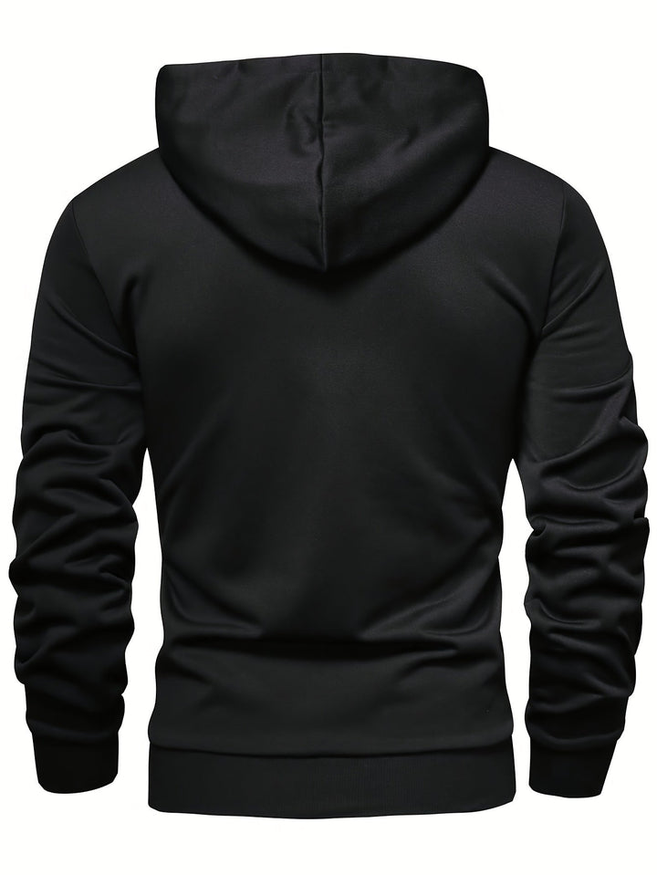 Klod – Lässiger Langarm Kapuzenpullover Mit Knöpfen