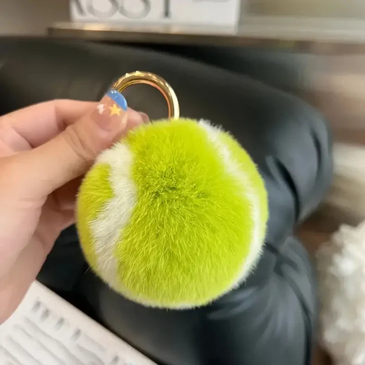 Tennisball-Schlüsselanhänger Aus Plüsch