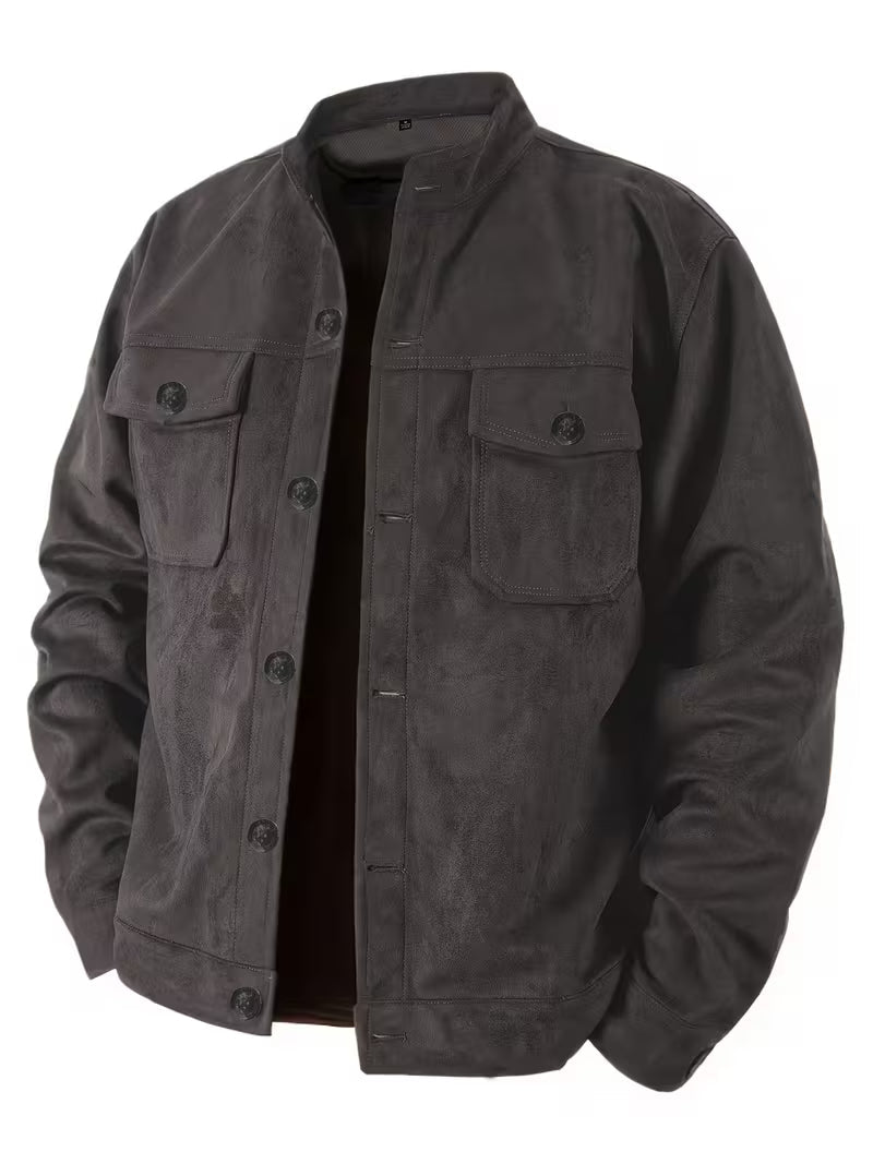 Jelil – Wildleder Jacke Mit Zwei Vordertaschen