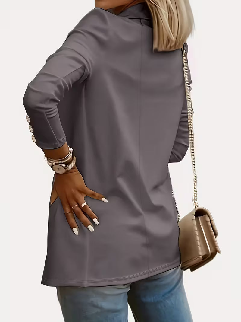 Nikia – Langärmeliger Blazer Mit Zierknöpfen