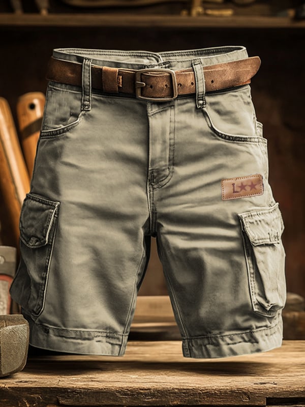 Herren Retro Outdoor Ripstop Mehrzweck-Cargoshorts