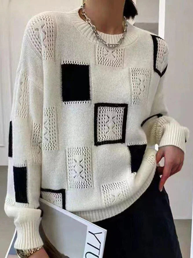 Annouska – Strick Pullover Mit Blockmuster