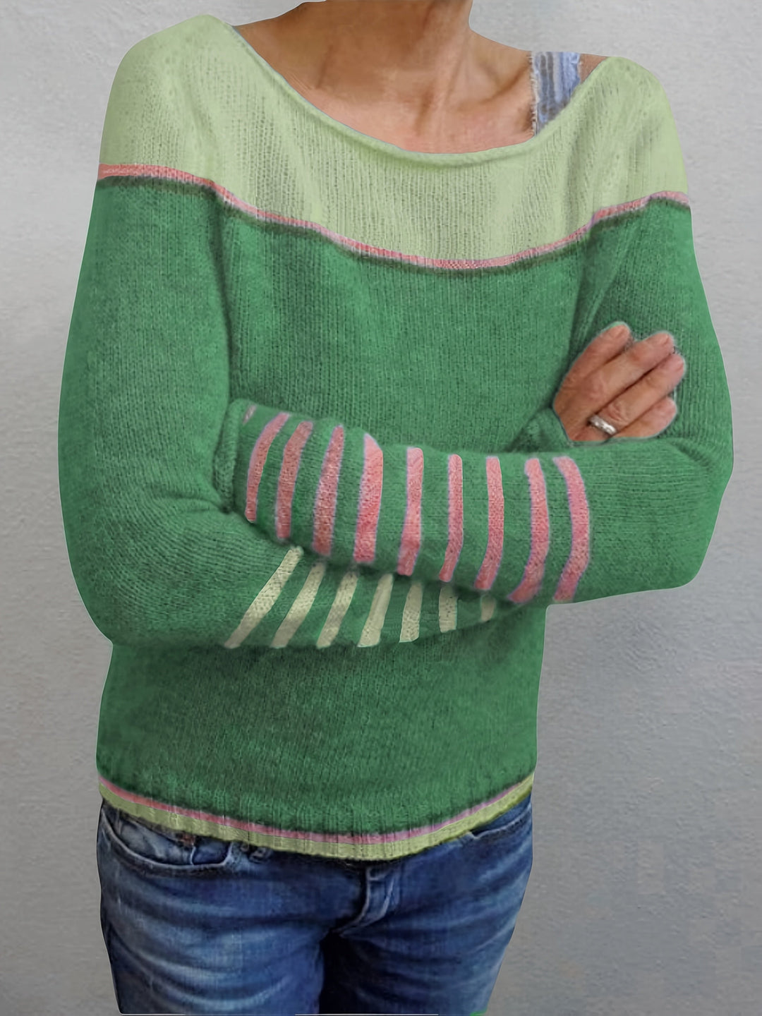 Katharina – Langärmeliger Gestreifter Pullover