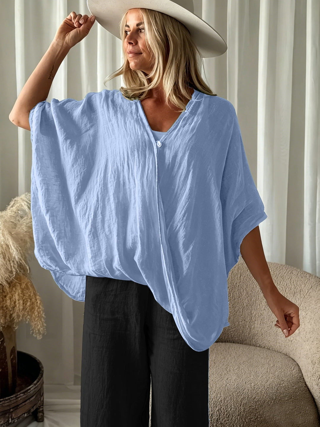Winnie - Bluse Im Bohemian Stil Mit Weiten Ärmeln