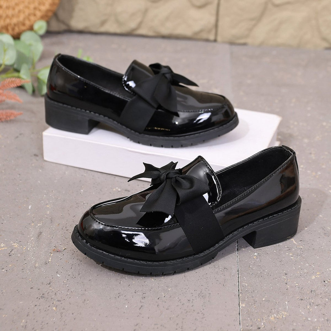 Ziena – Loafer Aus Lackleder Mit Schleifenverzierung