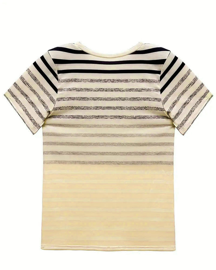 Kellie - Gestreiftes Kurzarm-T-Shirt Mit Rundhalsausschnitt