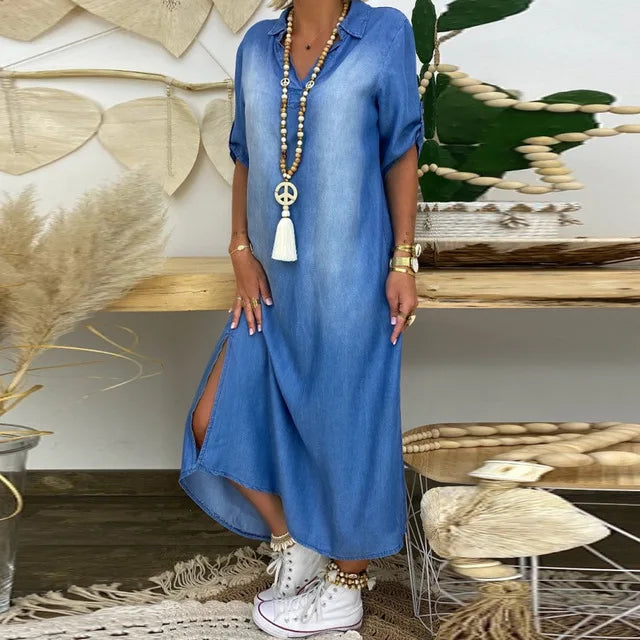 Korinna - Maxikleid Mit V-Ausschnitt