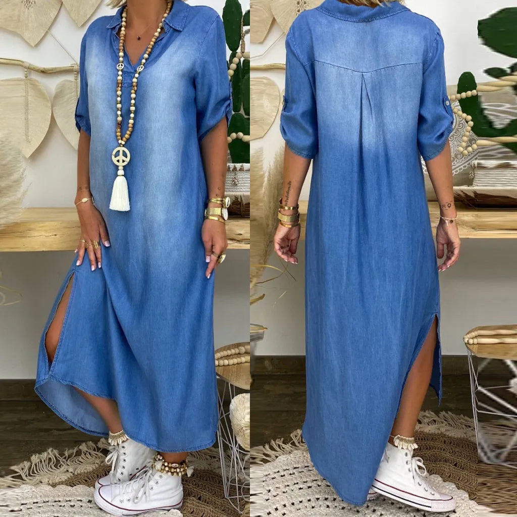Korinna - Maxikleid Mit V-Ausschnitt