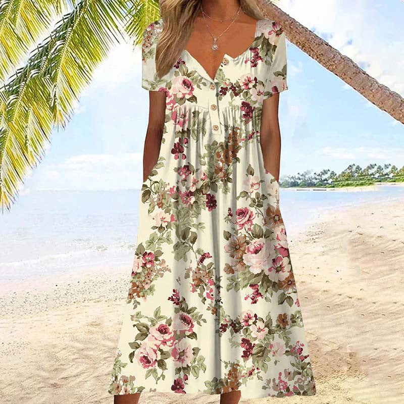 Aliyeen - Kleid Mit Vintage Blumenmuster