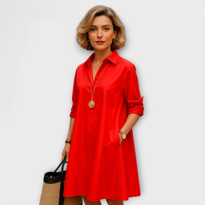 Giolanta - Modernes Hemdkleid Mit V-Ausschnitt