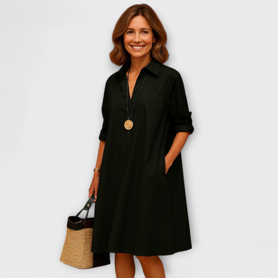 Giolanta - Modernes Hemdkleid Mit V-Ausschnitt