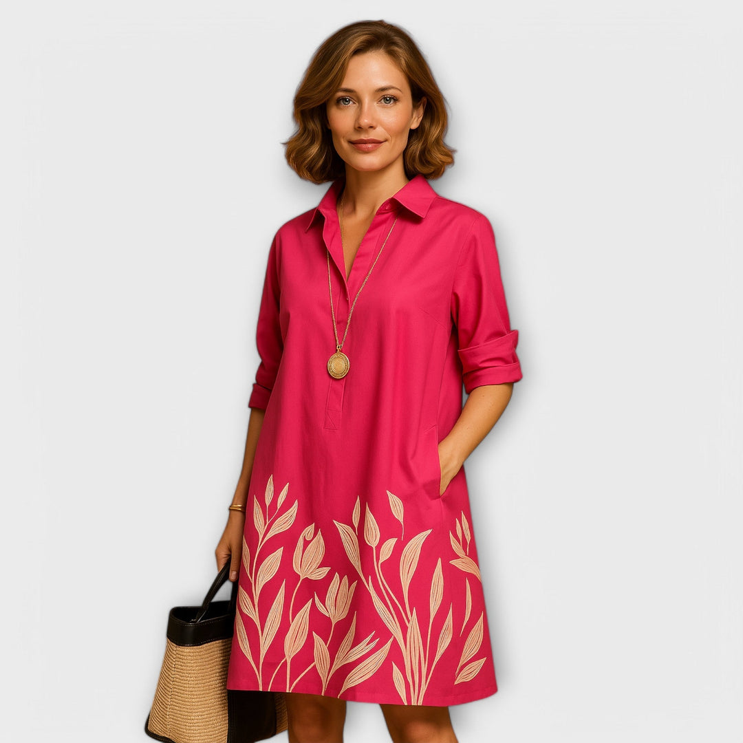 Giolanta - Modernes Hemdkleid Mit V-Ausschnitt