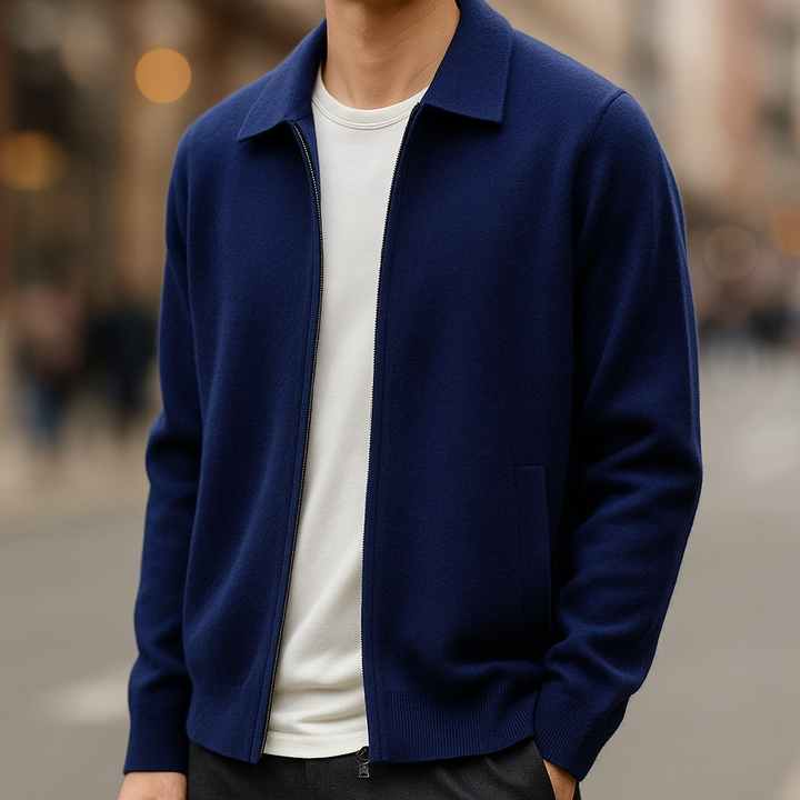 Quinton – Kaschmir Strickjacke Mit Reißverschluss
