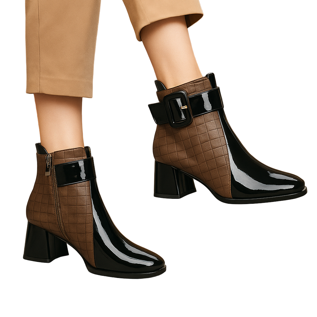 Sarit - Leder Stiefelette Mit Schnalle