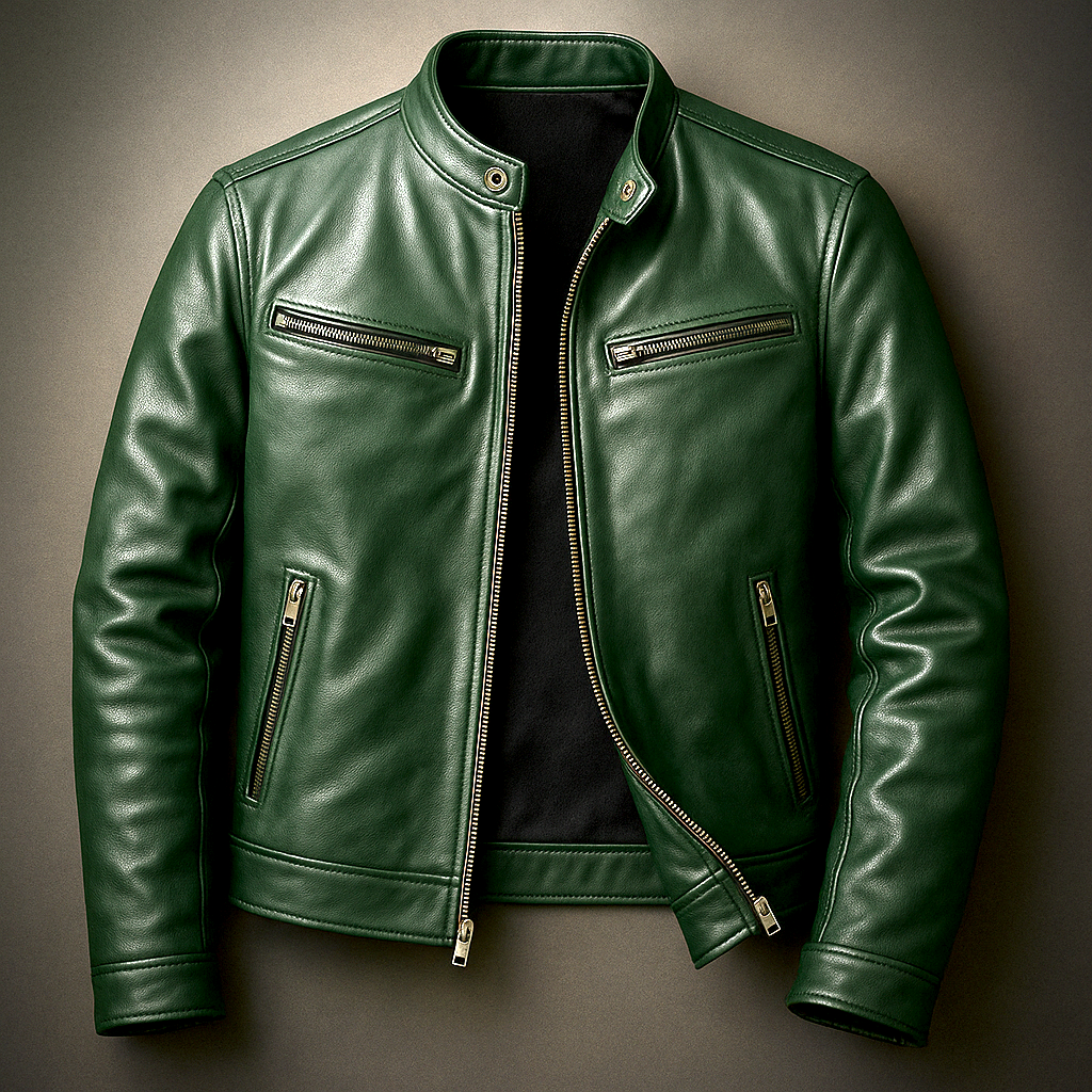 Jaromir – Vintage Leder Jacke Mit Reißverschluss