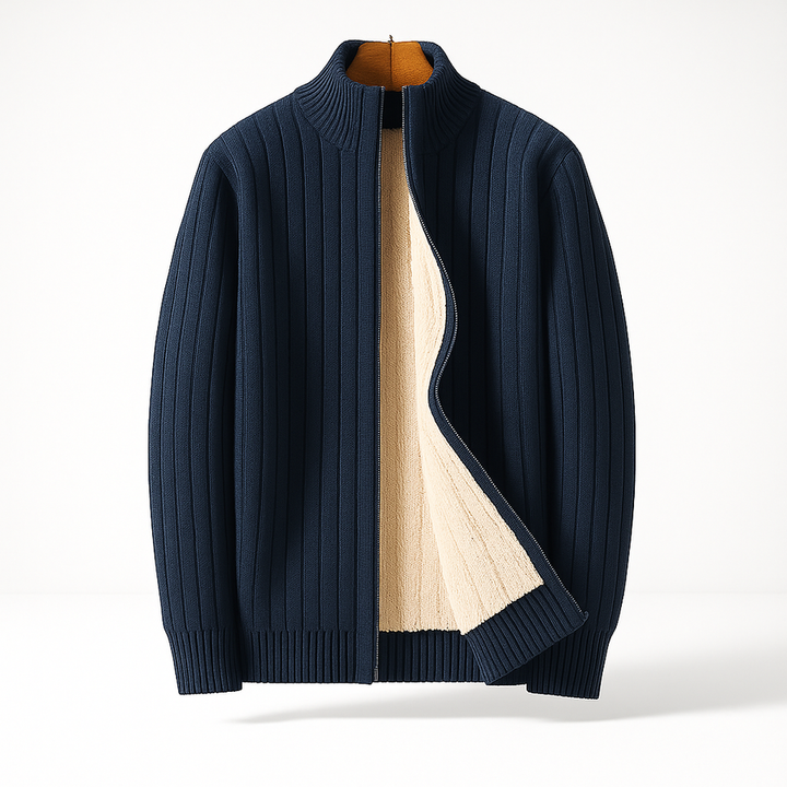 Artan – Gestrickte Kaschmir Strickjacke Mit Reißverschluss