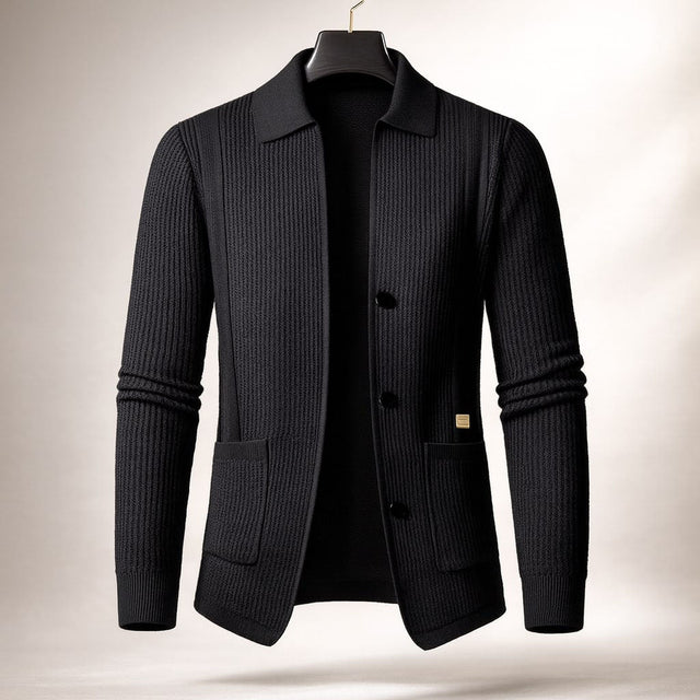 Nawed – Slim Fit Strickjacke Mit Reverskragen