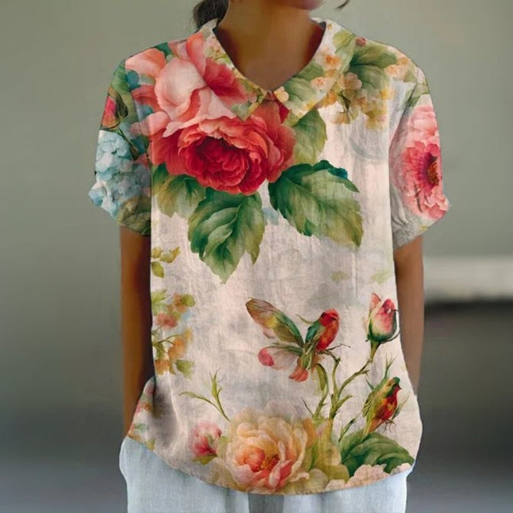 Aurevia – Bluse Mit Vintage-Blumenmuster