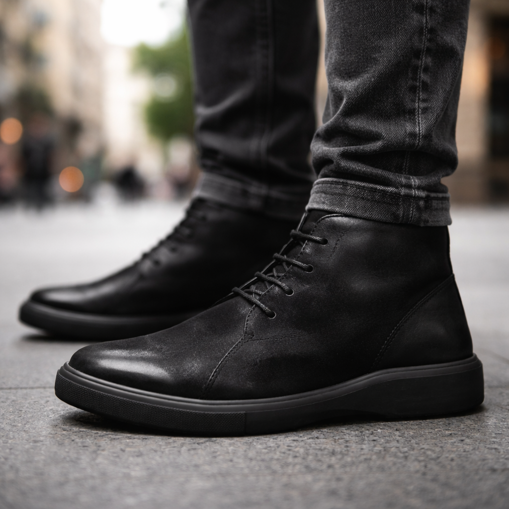 Avishai – Lederstiefel Mit Schnürung