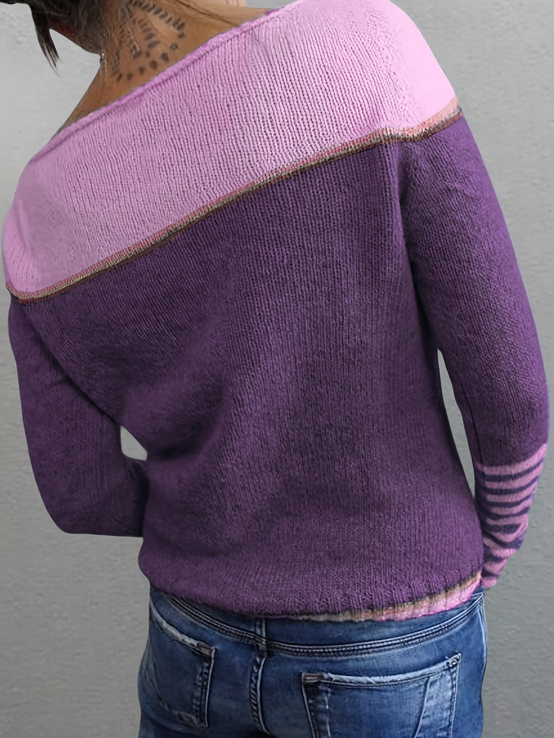 Katharina – Langärmeliger Gestreifter Pullover