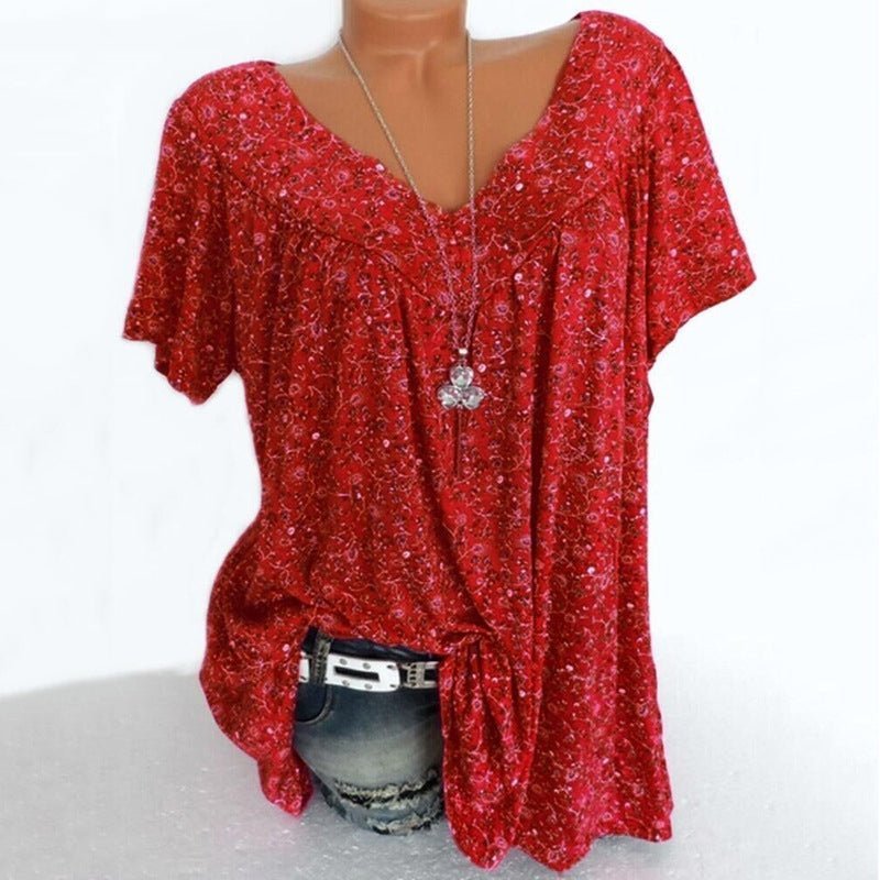 Sarita – Kurzärmelige Bluse Mit Blumenmuster